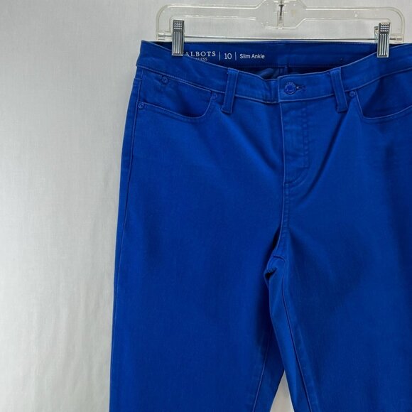 Talbots Flawless Slim Ankle Jeans Womens 10 Mid Rise Stretch Denim Zip Fly Blue - Picture 7 of 13